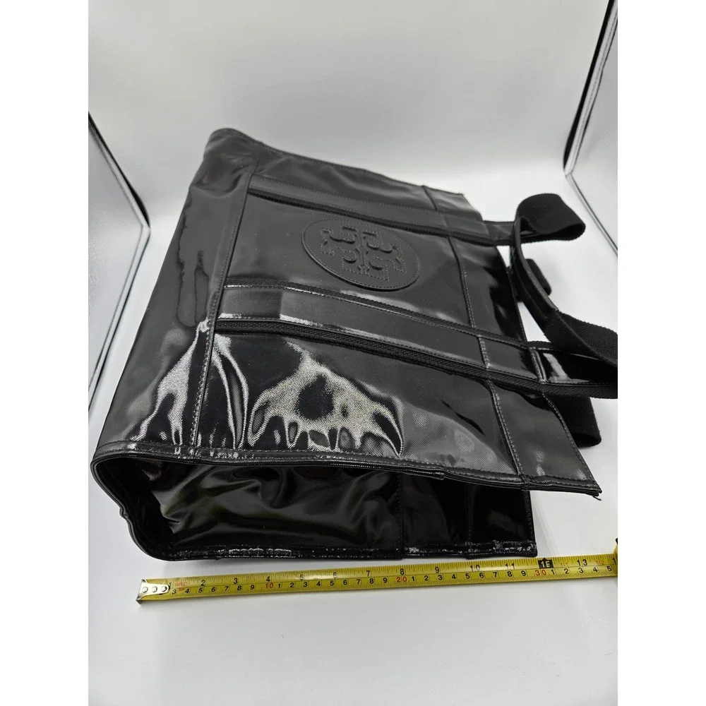 Tory Burch Black Patent Leather Tote Bag‎ Purse Shoulder Bag